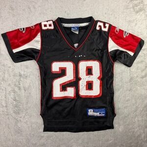 Kids Reebok Atlanta Falcons Warrick Dunn 28 NFL Jersey Black Size Small 8